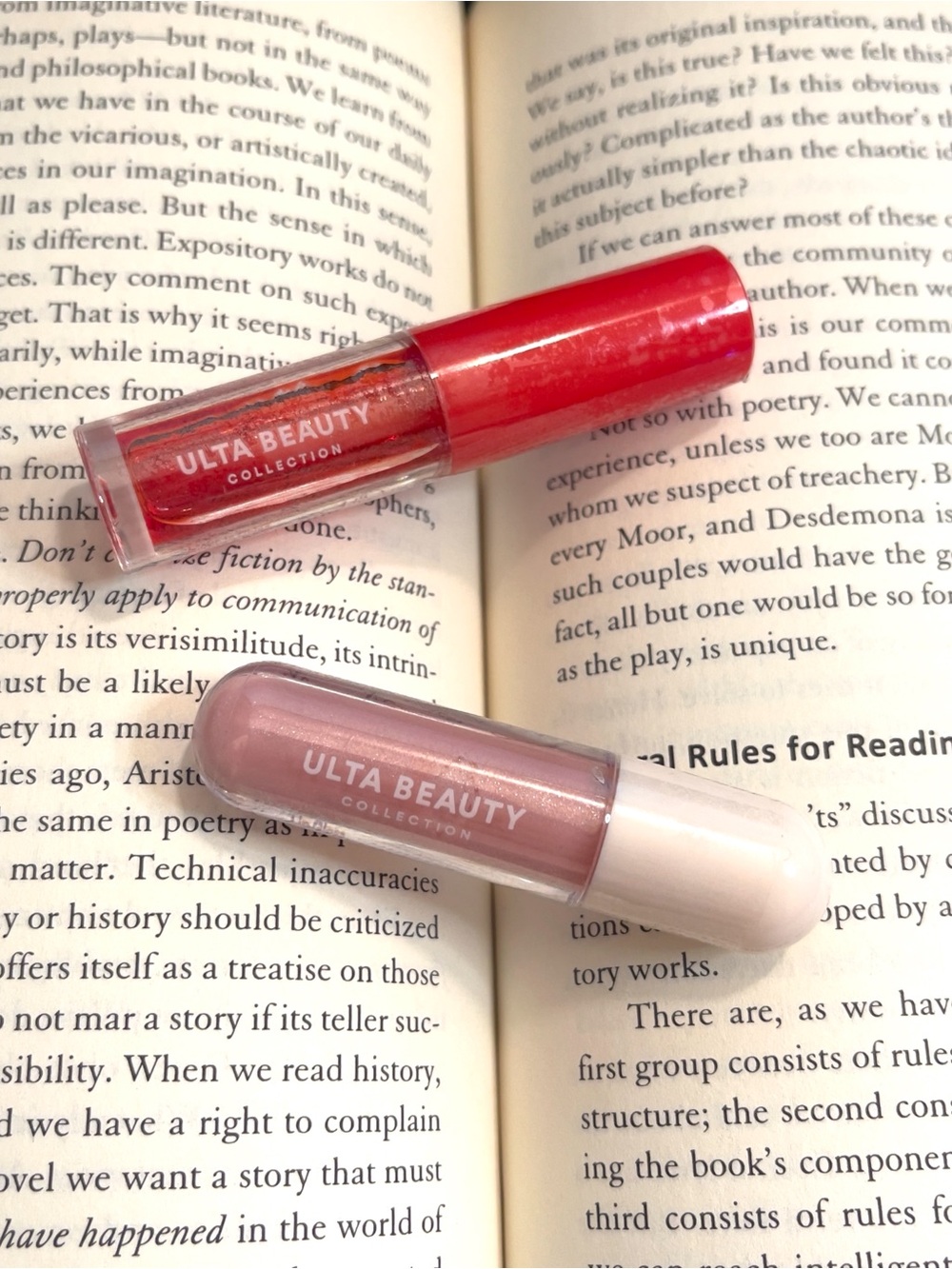 ULTA Beauty Collection 2 Lip Gloss Mini Set Red/Pink Shine Shimmer 0.05 fl oz